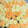 Букет микс из 201 белой и кремовой розы «Аваланж»
