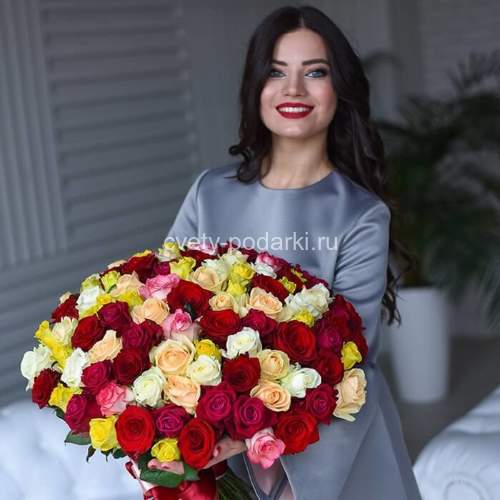 Букет микс из 101 розы